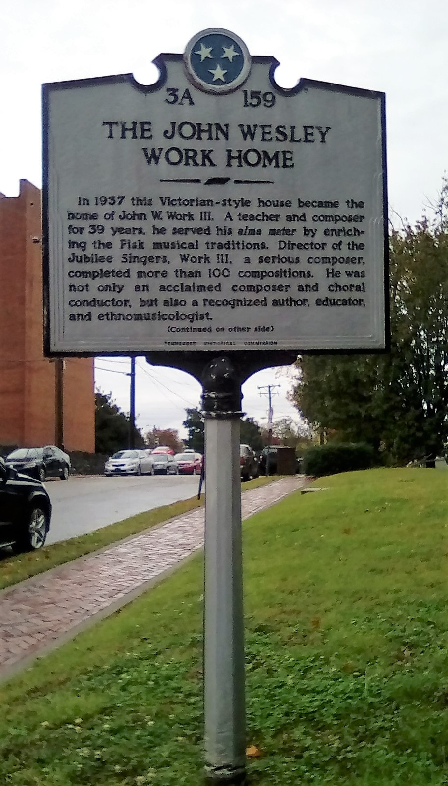 Historic marker of John Wesley Work's home.
