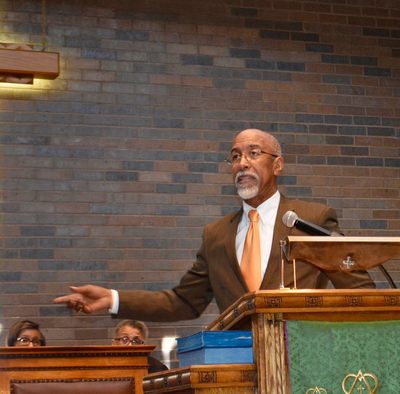 Michael Edgar Myers preaching.